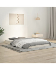 Cadre de lit sans matelas blanc 120x190 cm bois de pin massif | Mobilier & Déco