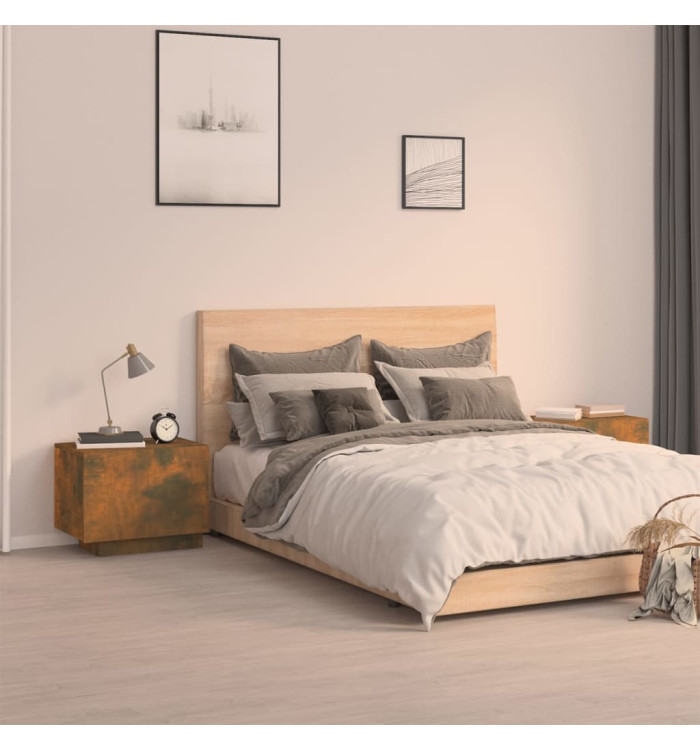 Table de chevet Chêne fumé 100x35x40 cm Bois d'ingénierie | Mobilier & Déco