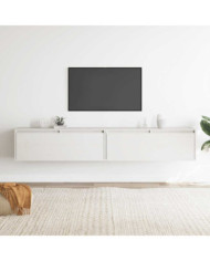 Armoires murales 2 pcs Blanc 100x30x35 cm Bois de pin massif | Mobilier & Déco