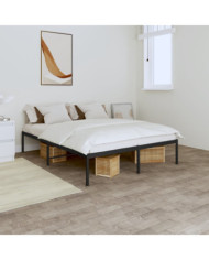 Cadre de lit métal sans matelas noir 140x190 cm | Mobilier & Déco