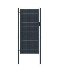 Portail de clôture PVC et acier 100x204 cm Anthracite | Mobilier & Déco