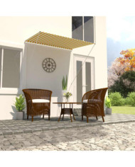 Auvent rétractable 150x150 cm Jaune et blanc | Mobilier & Déco