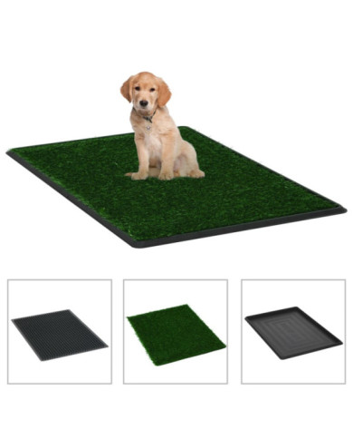 Tapis pour animaux 2 pcs avec plateau et gazon artificiel Vert | Mobilier & Déco