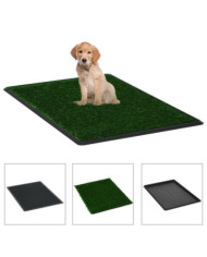 Tapis pour animaux 2 pcs avec plateau et gazon artificiel Vert | Mobilier & Déco
