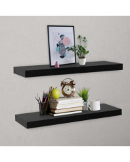 Étagères murales flottantes 2 pcs Noir 80x20x3,8 cm | Mobilier & Déco