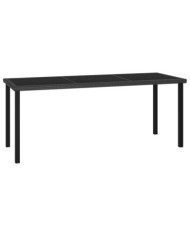 Table à dîner de jardin Noir 180x70x73 cm Résine tressée | Mobilier & Déco