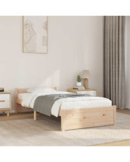 Cadre de lit sans matelas bois massif 90x190 cm | Mobilier & Déco