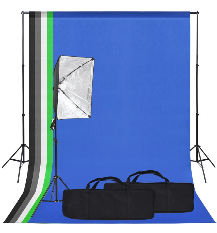 Kit de studio photo avec boîte à lumière et toile de fond | Mobilier & Déco