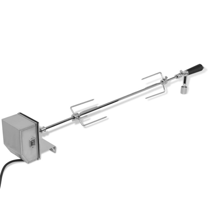 Broche à rôtir avec moteur 900 mm Acier | Mobilier & Déco