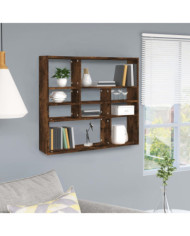 Étagère murale Chêne fumé 90x16x78 cm Bois d'ingénierie | Mobilier & Déco