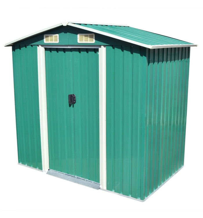 Abri de stockage pour jardin Métal Vert 204 x 132 x 186 cm | Mobilier & Déco