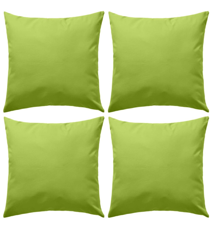 Oreiller d'extérieur lot de 4 45 x 45 cm Vert pomme | Mobilier & Déco