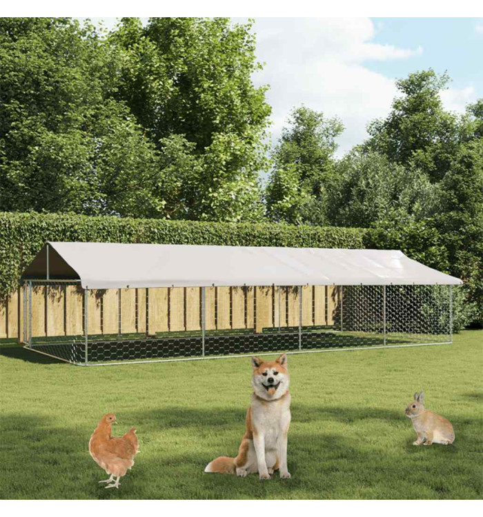 Chenil extérieur avec toit 600x300x150 cm | Mobilier & Déco