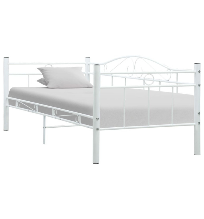 Cadre de lit de repos sans matelas Blanc Métal 90x200cm | Mobilier & Déco