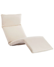 Chaise longue pliable Tissu Oxford Blanc crème | Mobilier & Déco