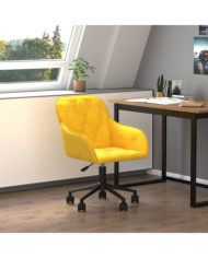Chaise pivotante de bureau Jaune Velours | Mobilier & Déco