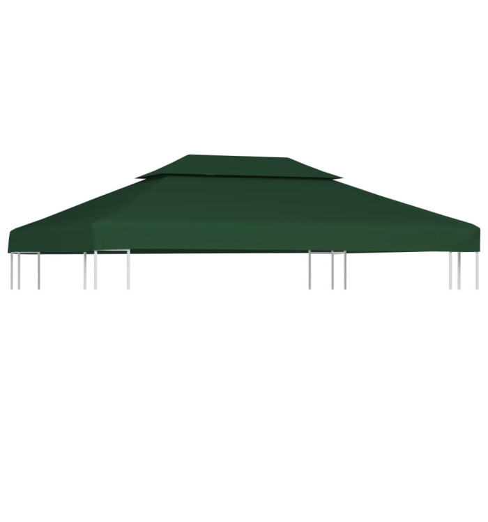 Recouvrement de remplacement d'auvent 310 g/m² 3 x 4 m Vert | Mobilier & Déco
