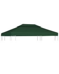 Recouvrement de remplacement d'auvent 310 g/m² 3 x 4 m Vert | Mobilier & Déco