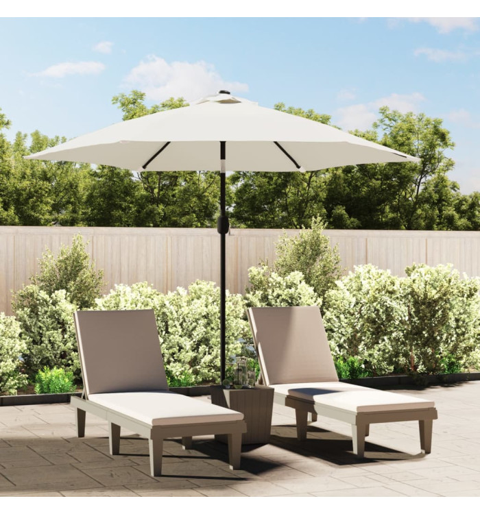 Parasol de jardin en porte-à-faux avec LED 3 m blanc sable | Mobilier & Déco