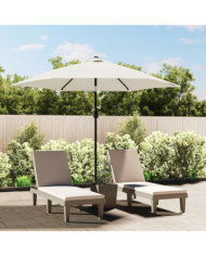 Parasol de jardin en porte-à-faux avec LED 3 m blanc sable | Mobilier & Déco
