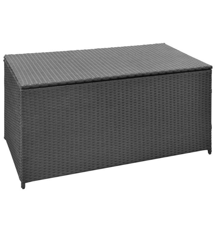 Boîte de rangement de jardin noir 120x50x60 cm résine tressée | Mobilier & Déco