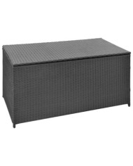 Boîte de rangement de jardin noir 120x50x60 cm résine tressée | Mobilier & Déco