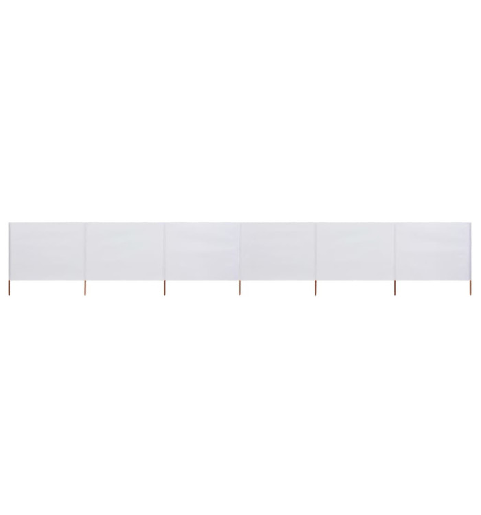 Paravent 6 panneaux Tissu 800 x 120 cm Blanc sable | Mobilier & Déco