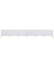 Paravent 6 panneaux Tissu 800 x 120 cm Blanc sable | Mobilier & Déco