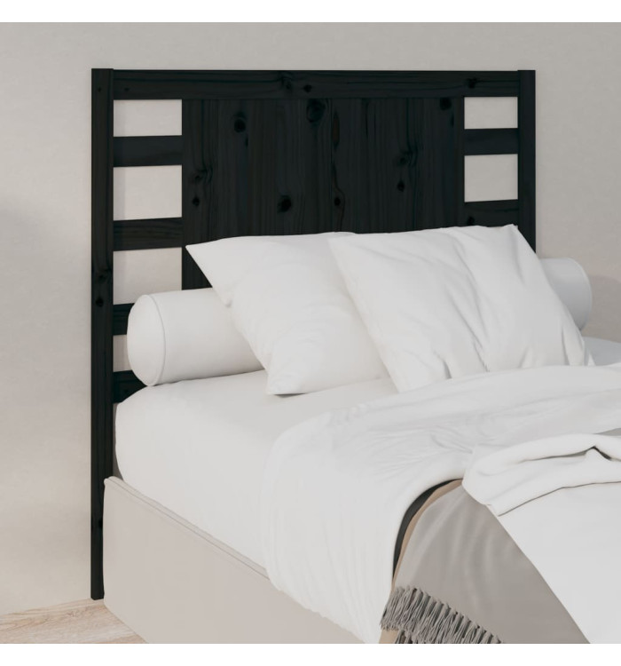 Tête de lit Noir 96x4x100 cm Bois massif de pin | Mobilier & Déco