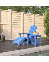Chaise de jardin Adirondack repose-pied table PEHD Bleu aqua | Mobilier & Déco