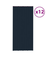 Panneaux de toiture 12 pcs Acier galvanisé Anthracite 100x45 cm | Mobilier & Déco