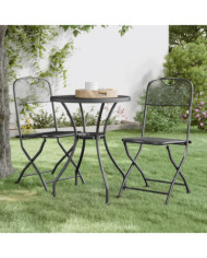 Chaises pliables jardin lot de 2 Maille métallique Anthracite | Mobilier & Déco