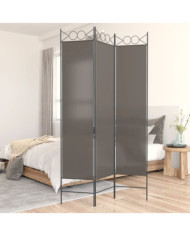 Cloison de séparation 3 panneaux Anthracite 120x200 cm Tissu | Mobilier & Déco