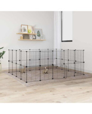 Cage animaux de compagnie à 36 panneaux et porte Noir 35x35 cm | Mobilier & Déco