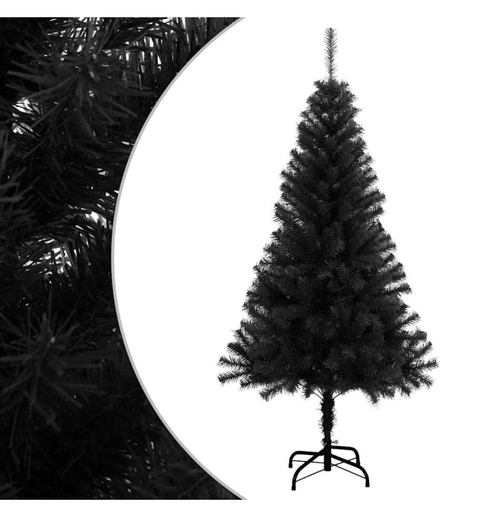 Sapin de Noël artificiel avec support noir 150 cm PVC | Mobilier & Déco