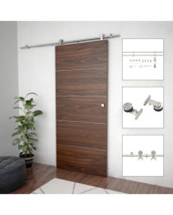 Kit fixation porte coulissante 183 cm Acier inoxydable Argenté | Mobilier & Déco