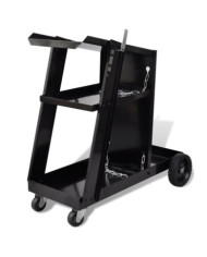 Chariot de soudage avec 3 étagères d'atelier Noir | Mobilier & Déco