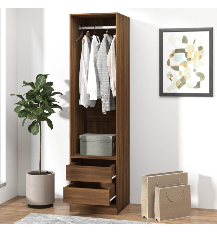 Armoire avec tiroirs Chêne marron 50x50x200cm Bois d'ingénierie | Mobilier & Déco