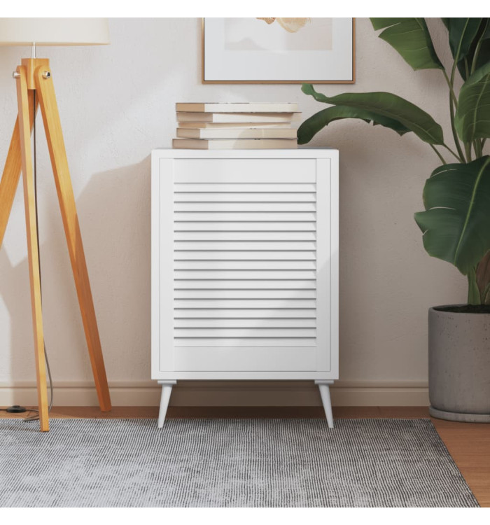 Porte à persiennes Bois de pin massif Blanc 61,5x49,4 cm | Mobilier & Déco