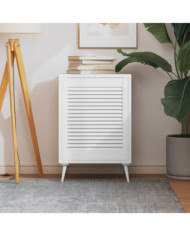 Porte à persiennes Bois de pin massif Blanc 61,5x49,4 cm | Mobilier & Déco