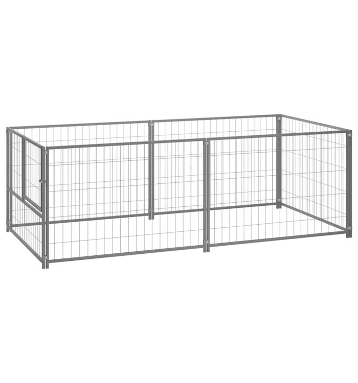 Chenil Argenté 200x100x70 cm Acier | Mobilier & Déco