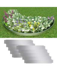 Clôture de pelouse flexible 10 pcs Acier galvanisé 100x14 cm | Mobilier & Déco