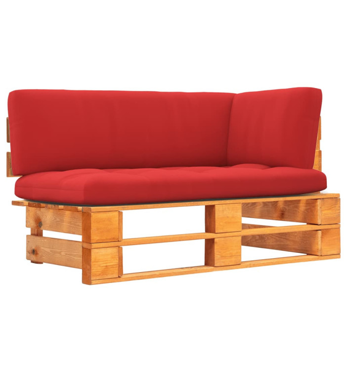 Canapé d'angle palette de jardin marron miel bois pin imprégné | Mobilier & Déco