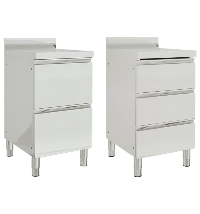 Armoires de cuisine commerciale 2 pcs Acier inoxydable | Mobilier & Déco
