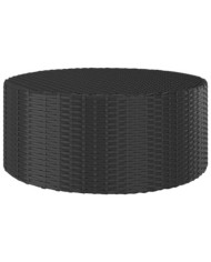 Table à thé Noir 68x68x30 cm Résine tressée | Mobilier & Déco