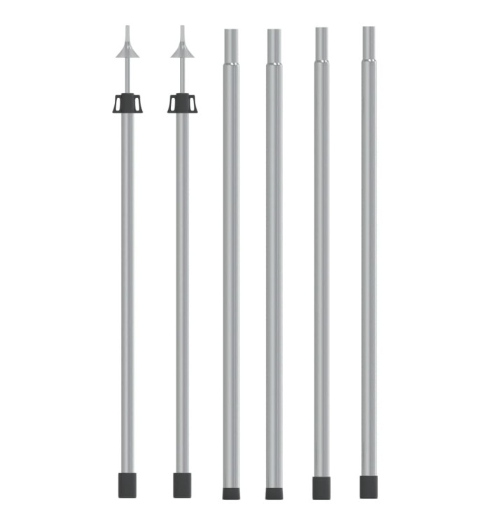 Mâts de bâche télescopiques 102-260 cm 2 pcs Aluminium | Mobilier & Déco