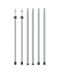 Mâts de bâche télescopiques 102-260 cm 2 pcs Aluminium | Mobilier & Déco