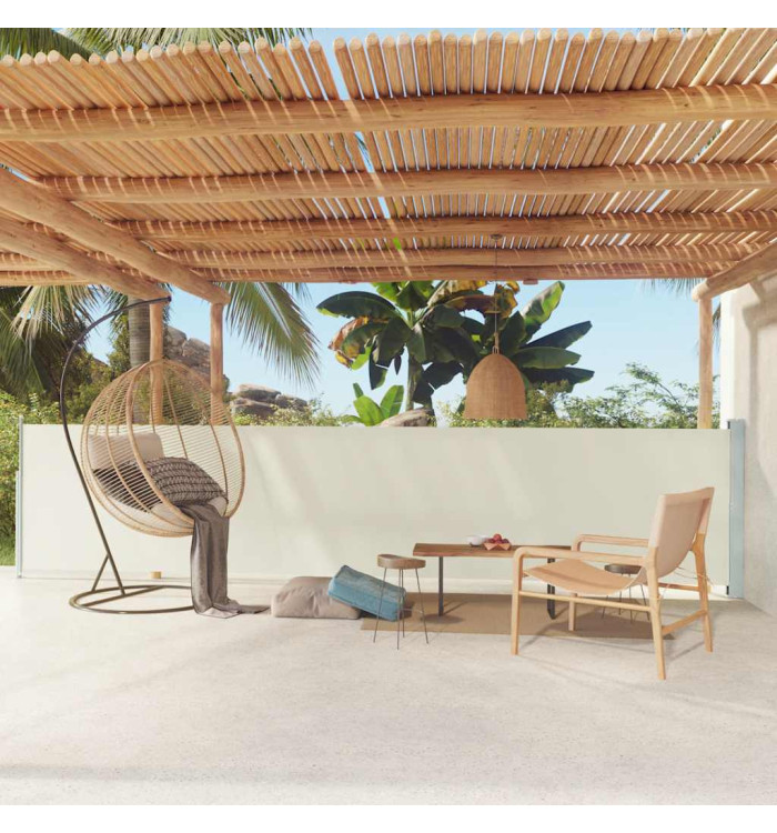 Auvent latéral rétractable de patio 117x600 cm Crème | Mobilier & Déco