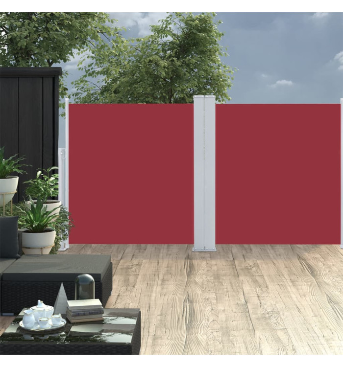 Auvent latéral rétractable Rouge 120 x 600 cm | Mobilier & Déco