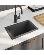 Évier de cuisine fait à la main Noir Acier inoxydable | Mobilier & Déco